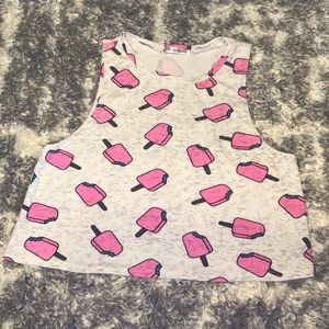 Popsicle Novelty Print Crop Top Tank